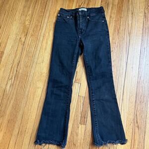 Madewell Jeans Womens 24 Black Cali Demi Boot Denim Crop